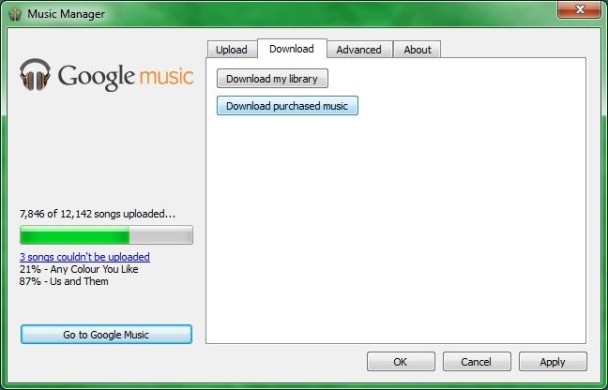 Google Play Music Manager app on Windows