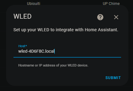 Adding the WLED device to Home Assistant