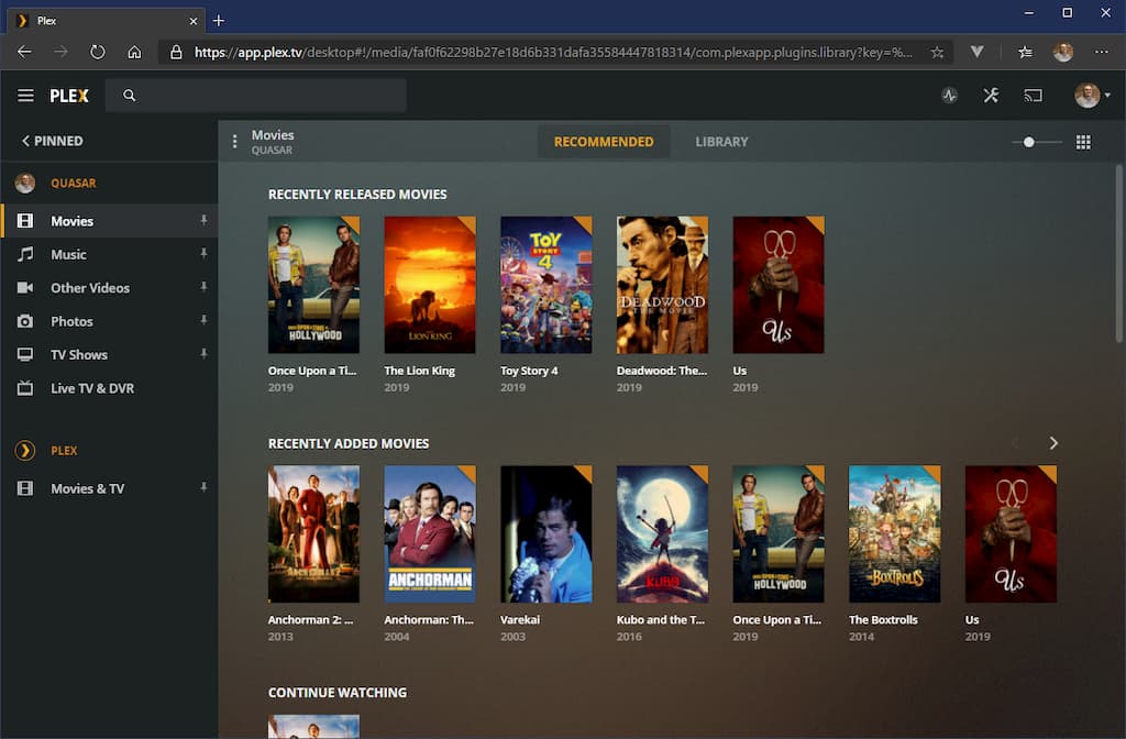 The Plex user interface is much nicer. It's like your own personal Netflix, but of media you actually own.