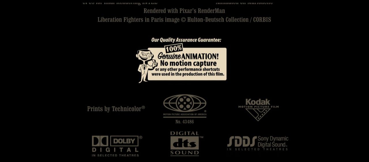 The Quality Assurance Guarantee from the closing titles of RATATOUILLE (2007).
