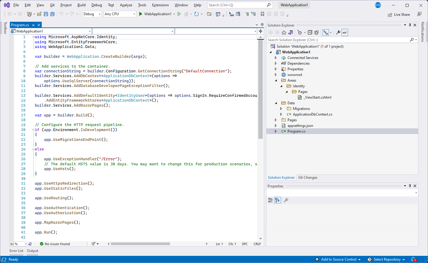 Visual Studio 2022 in the 'Light' theme